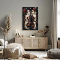 Vintage Violin Symphony Art Poster - Cultural or Heritage Poster