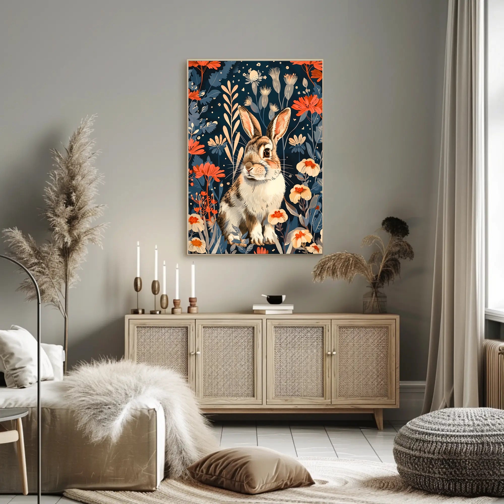 Enchanted Garden Rabbit William Morris Art Poster