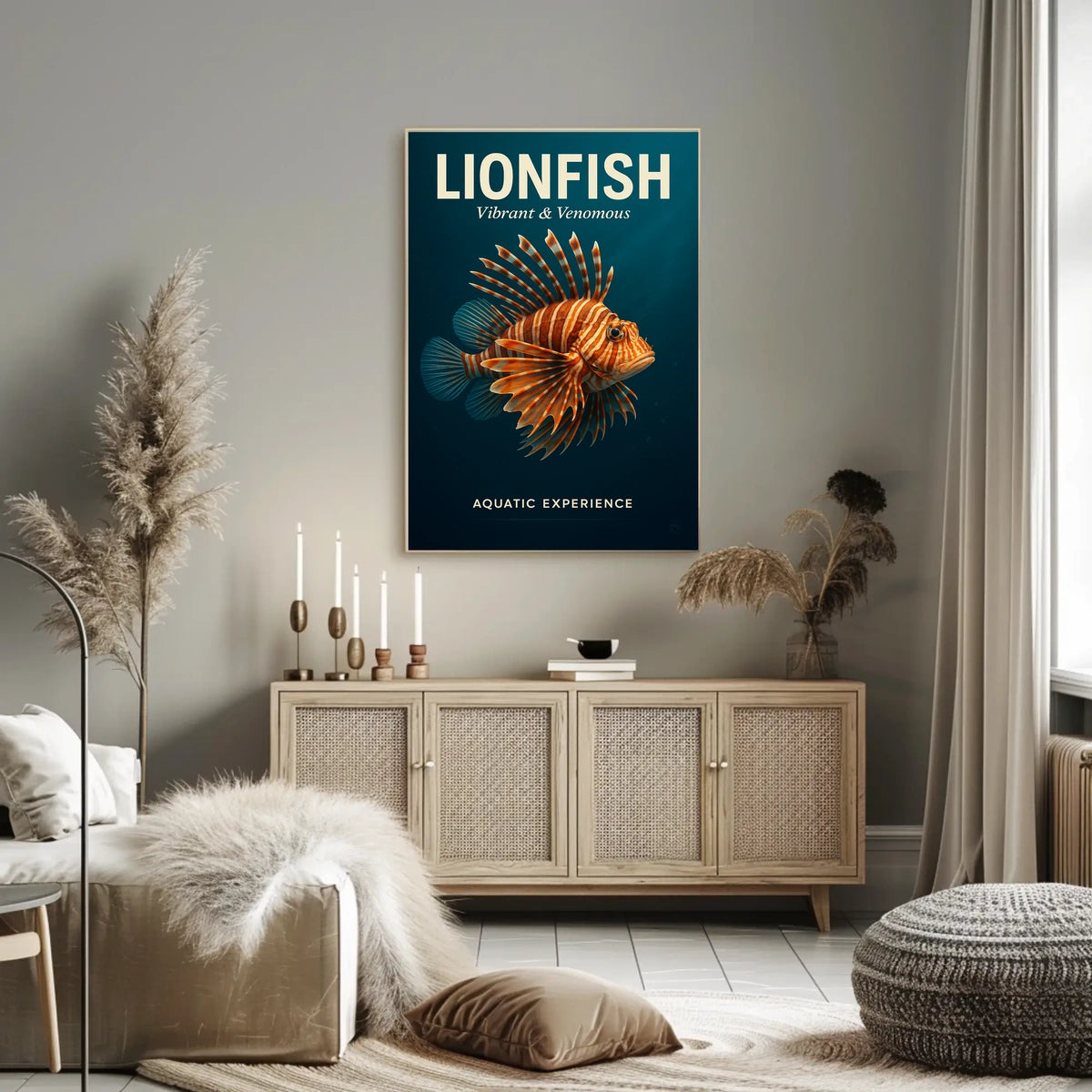 Lionfish Vibrant Venomous Poster