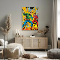 Dynamic Heroes in Action Poster