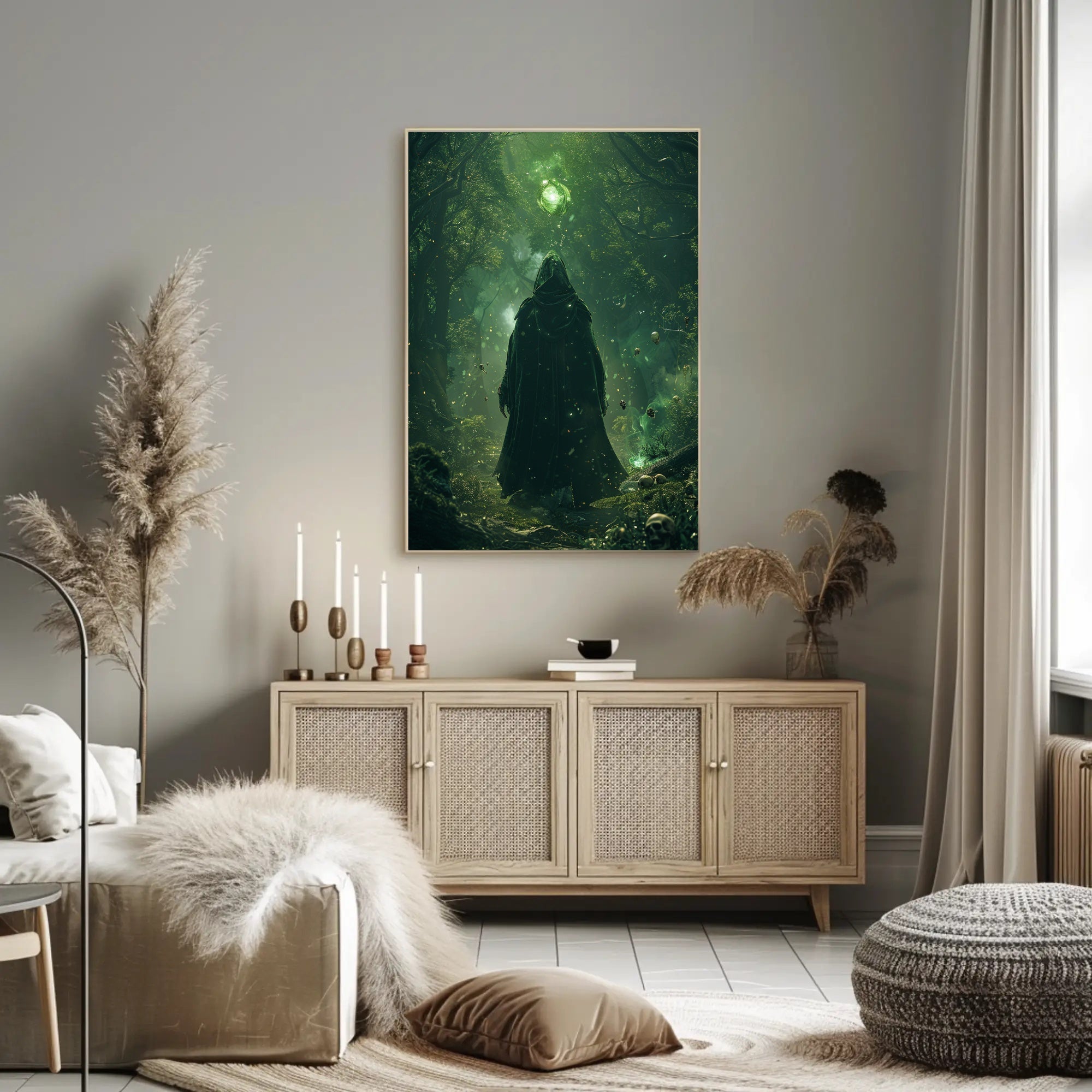 Mystical Forest Sorcerer Scene Fantasy or Mythology Poster PosterGoat