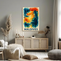 Maldives Color Splash Tropical Escape Beach Dreamscape Coastal Art Gallery Poster