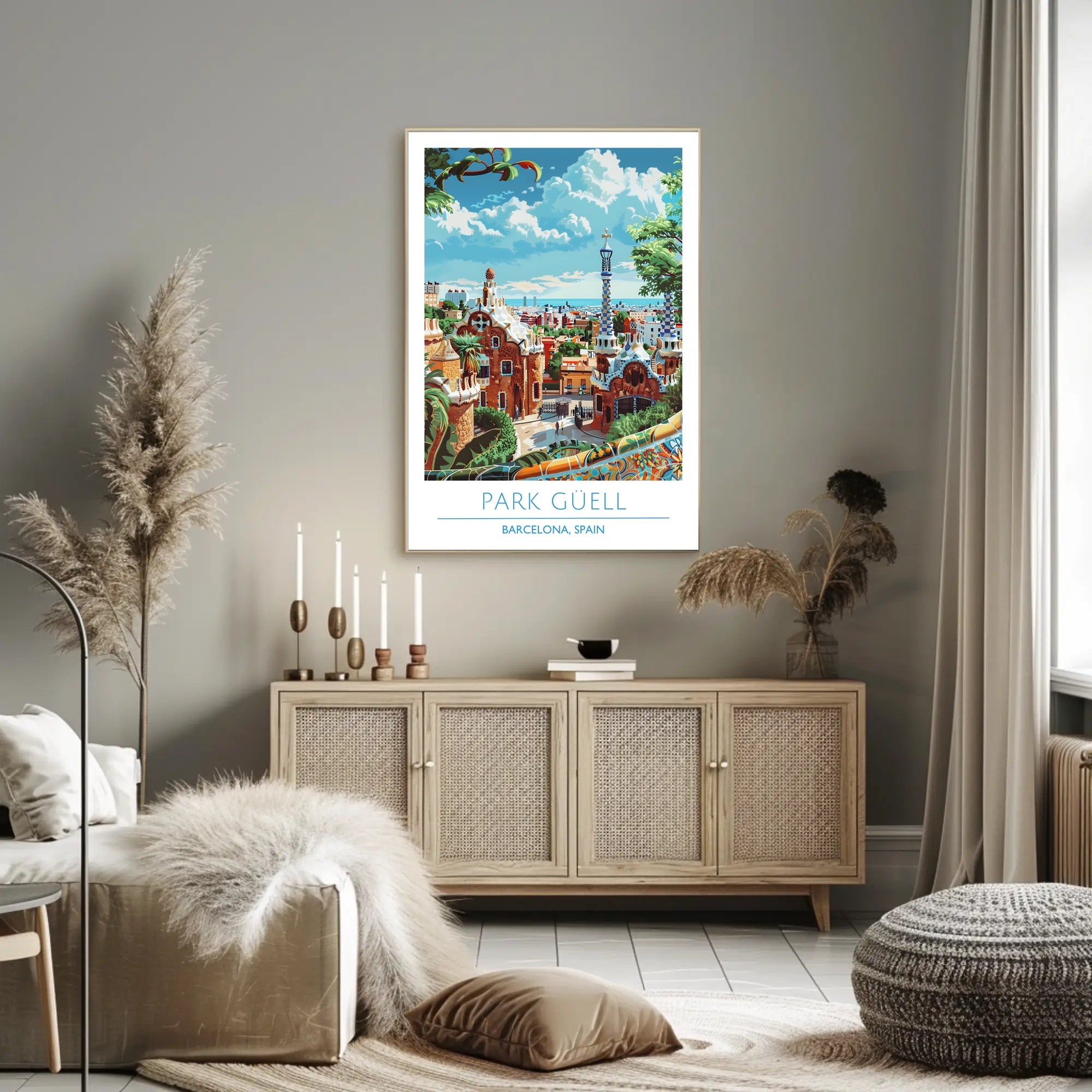 Park Güell Illustration Poster