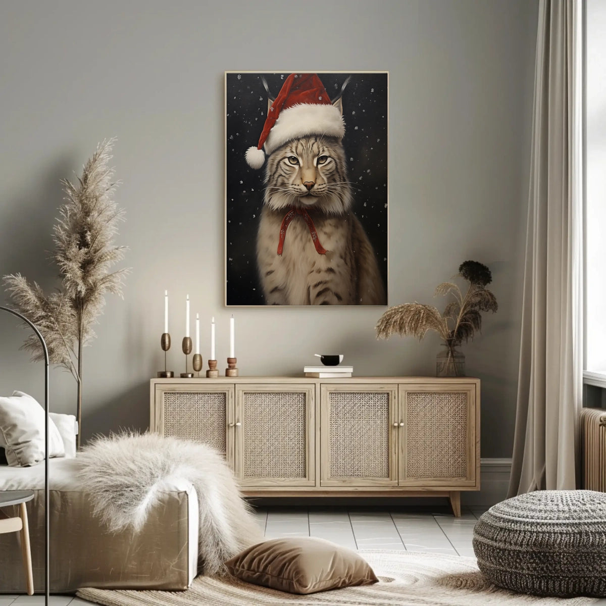 Festive Lynx In Winter Wonderland Poster