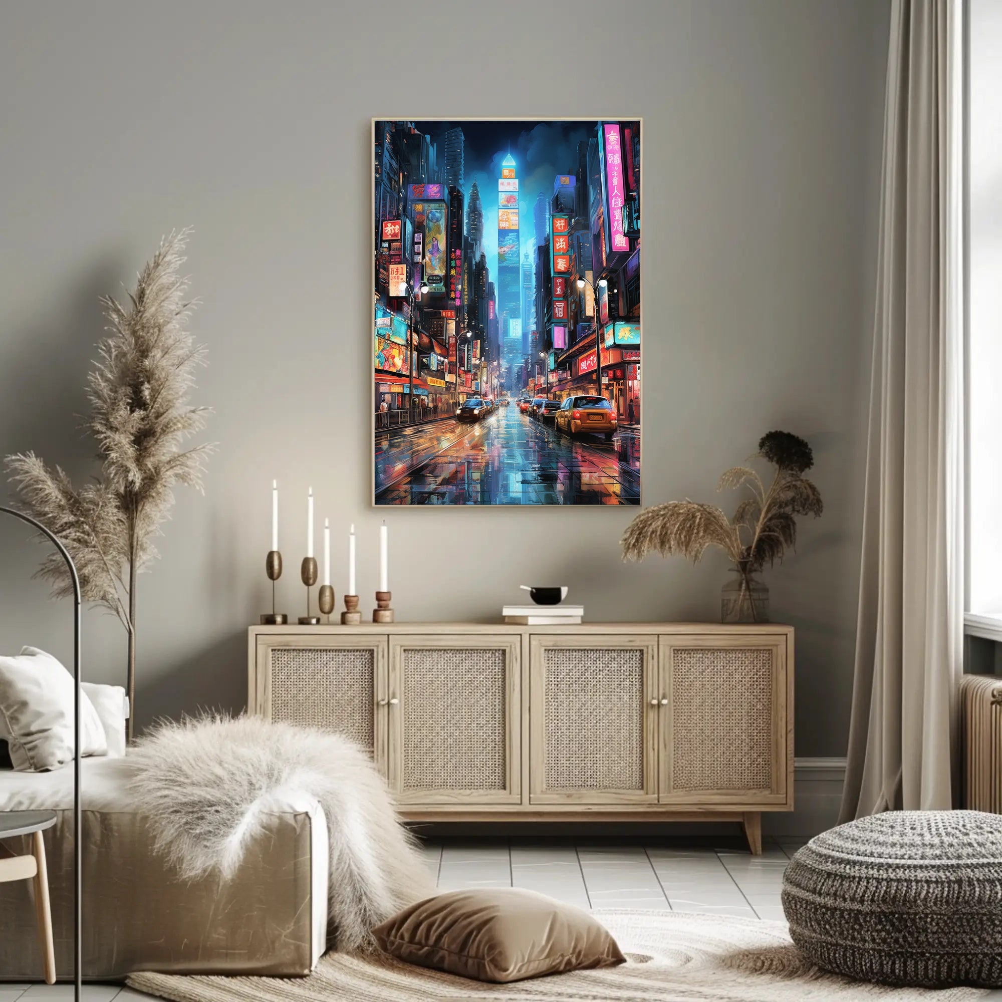 Futuristic Cyberpunk Asian Metropolis Sci-Fi Poster