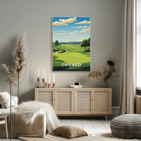 Chicago Golf Course Scenic Travel Poster