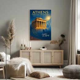 Parthenon Vintage Poster: Athens' Timeless Splendor Unveiled