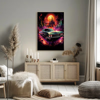 Neon Cityscape Drive Poster