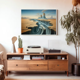 Surreal Desert Canyon Artistic Poster