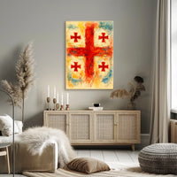 Vibrant Crosses Abstract Watercolor Poster