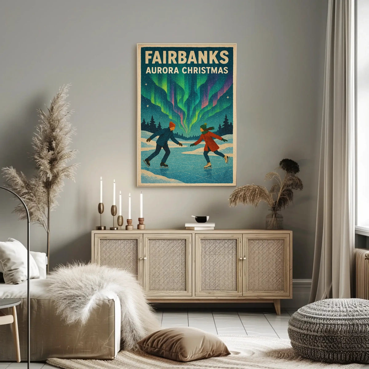 Fairbanks Aurora Christmas Poster
