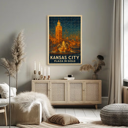 Kansas City Plaza In Gold Poster