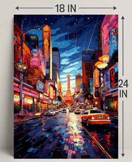 Neon Cityscape Poster