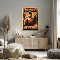 Patriotic Military Recruitment Vintage WWII Poster PosterGoat