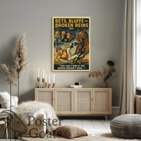 Dramatic Horse Racing Event with Vintage Style Sports Poster