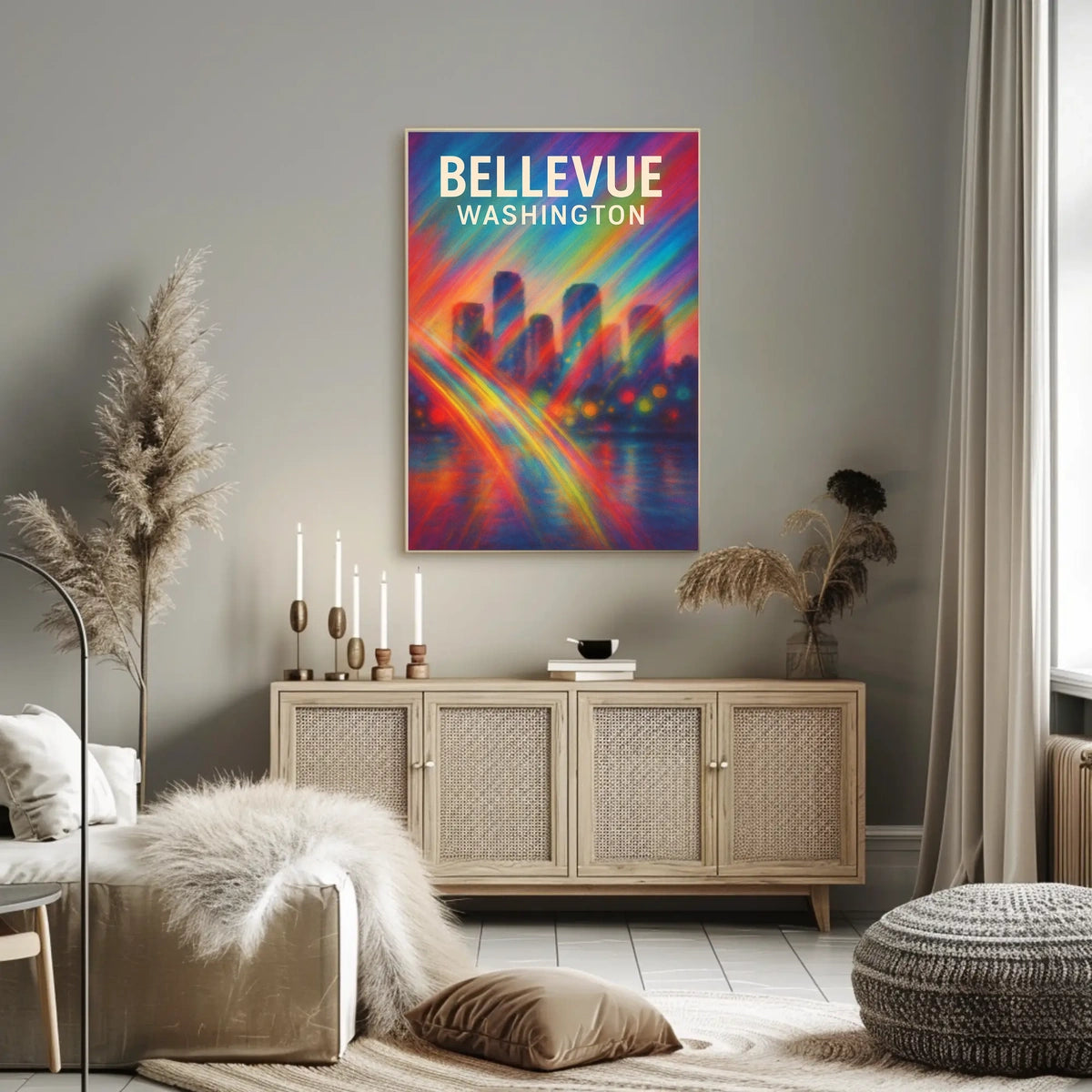 Bellevue, Washington Vibrant Cityscape Poster