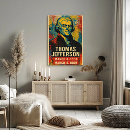 Thomas Jefferson 3rd President of the United States Street Art Mashup Poster