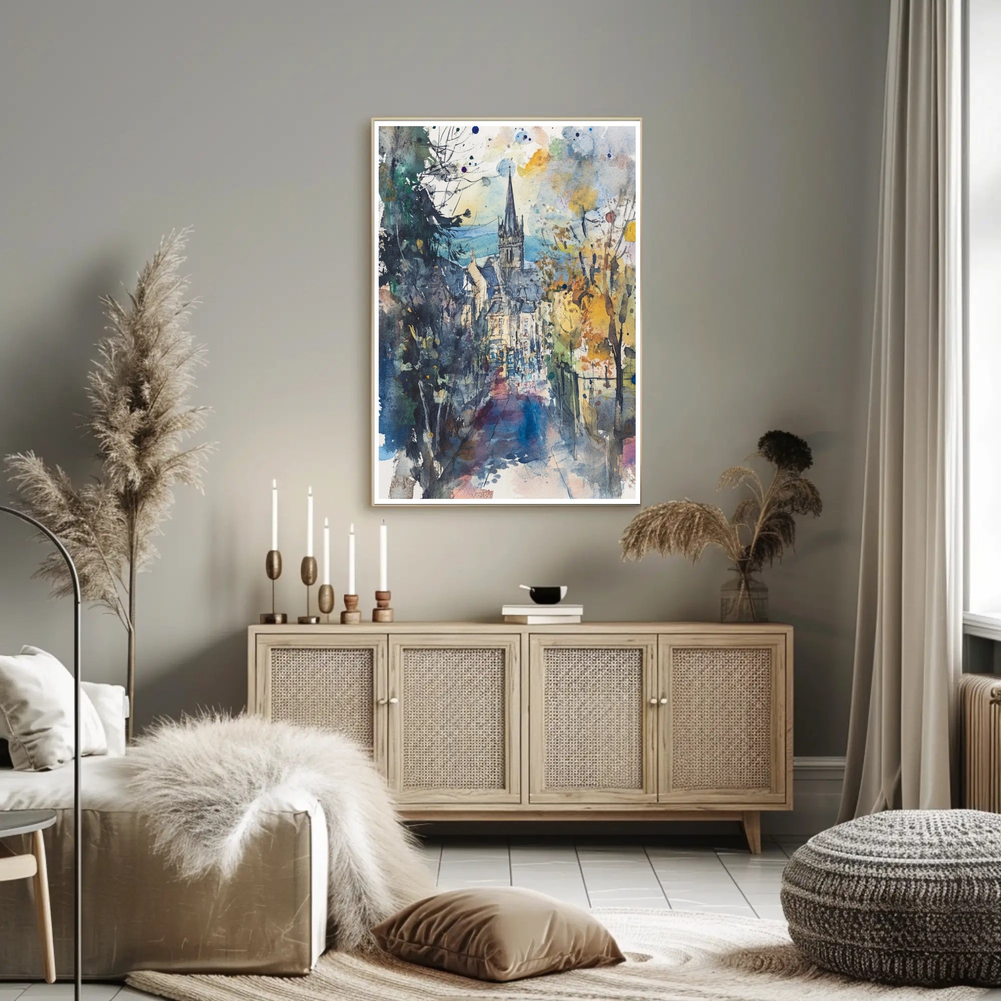 Autumn in Town Poster PosterGoat