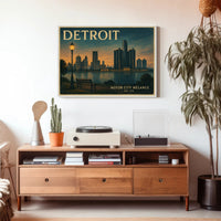 Detroit Historic Skyline Wall Art Print