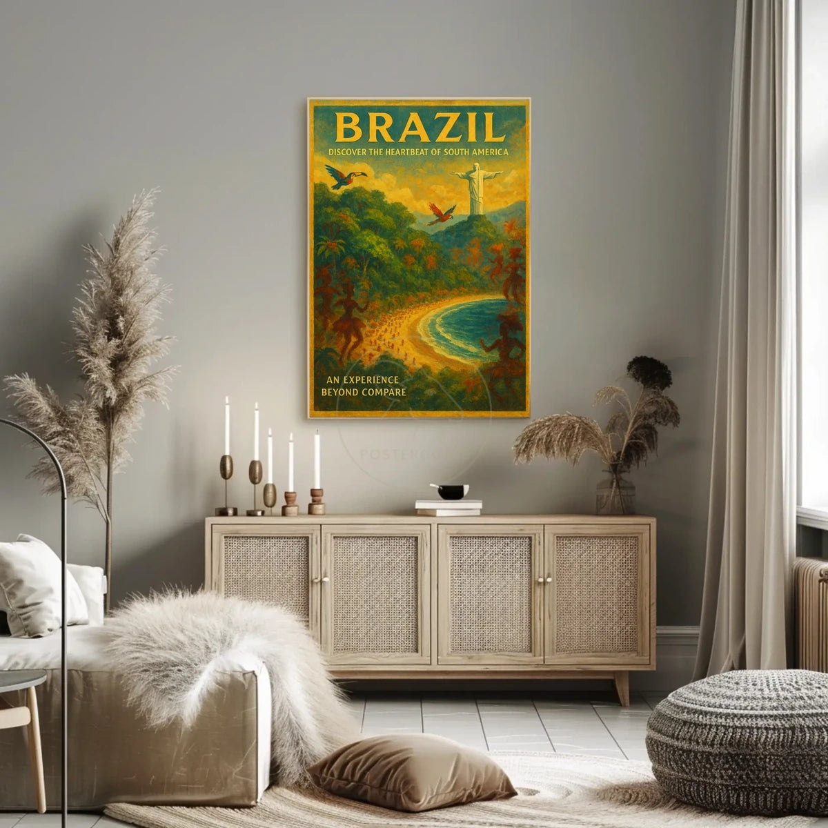 Brazil's Vibrant Landscapes Vintage Travel Poster