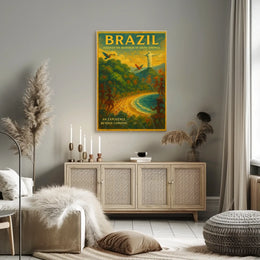 Brazil's Vibrant Landscapes Vintage Travel Poster