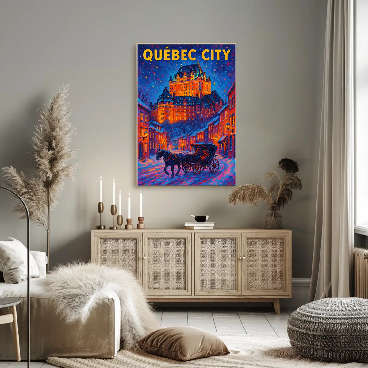 Québec City Winter Scene Poster