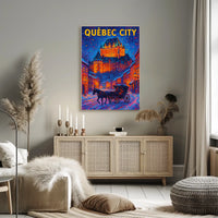 Québec City Winter Scene Poster