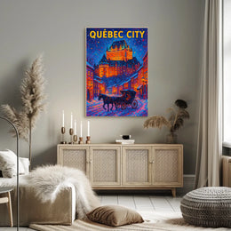 Québec City Winter Scene Poster