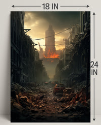 Post-Apocalyptic Cityscape Poster
