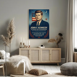 John F. Kennedy Patriotic Vintage Leadership Poster