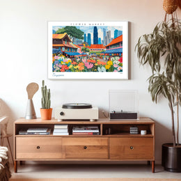 Flower Market in Singapore Poster PosterGoat