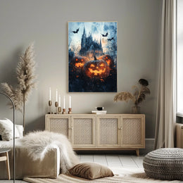 Gothic Ominous Castle Halloween-Themed Cultural Poster