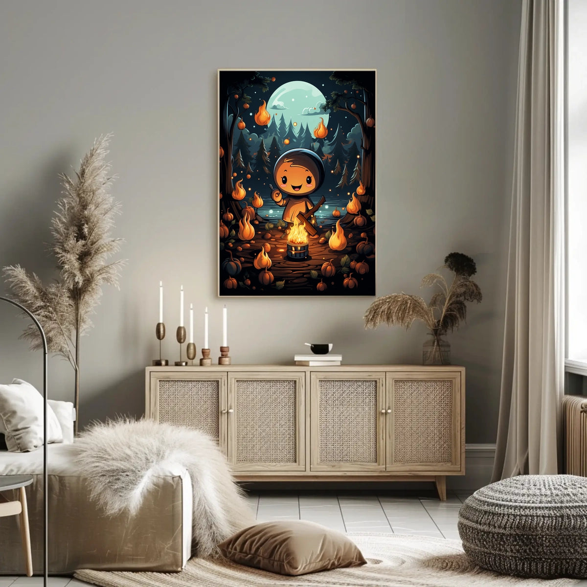 Enchanted Forest Campfire Poster