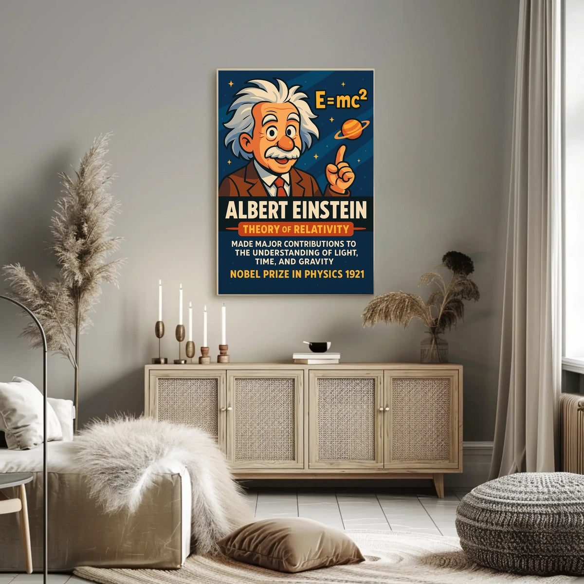 Einstein Relativity Vintage Science Poster