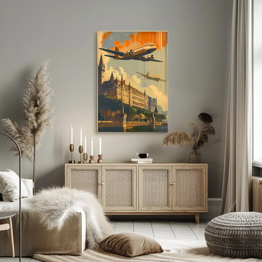 Vintage Victorian Era Architectural Landscape Poster