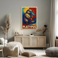Vibrant Platypus Mosaic Poster