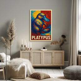 Vibrant Platypus Mosaic Poster