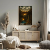 Carlsbad Caverns Vintage Travel Art National Park Poster