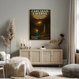 Carlsbad Caverns Vintage Travel Art National Park Poster