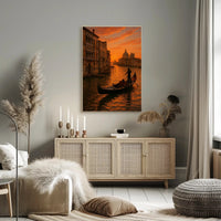 Venice Sunset Gondola: Photorealistic Travel Poster