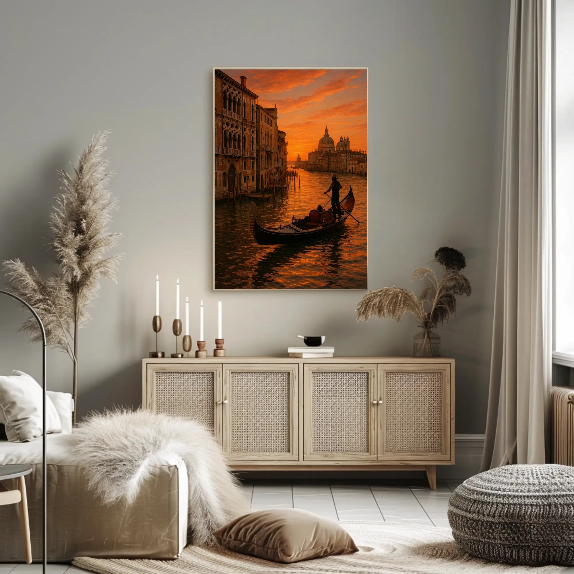 Venice Sunset Gondola: Photorealistic Travel Poster