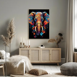 Elephant Art Poster: Vibrant Patterns and Colors