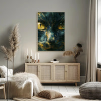 Mystical Feline Portrait Art Print Decor PosterGoat