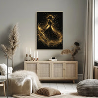 Elegant Dancing Woman Abstract Art Poster