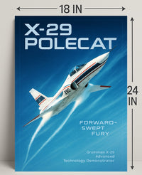 X-29 Polecat Forward-Swept Fury Poster PosterGoat