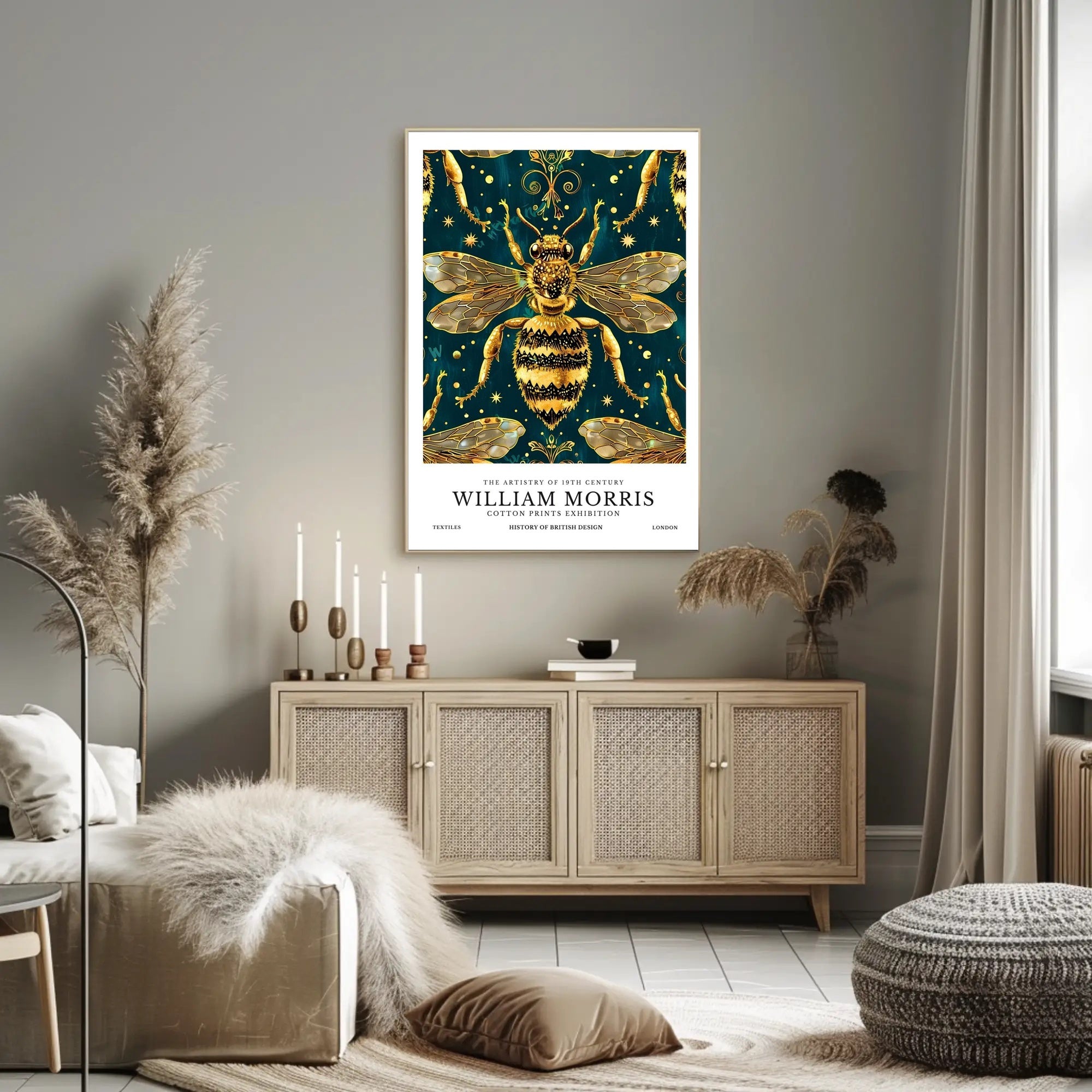 Victorian Era Bee Artistry Heritage William Morris Art Poster