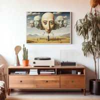 Surreal Dreamscape with Floating Heads - Abstract or Artistic Poster
