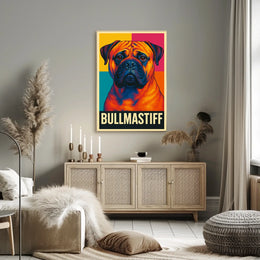 Bullmastiff A Vibrant Portrait Poster
