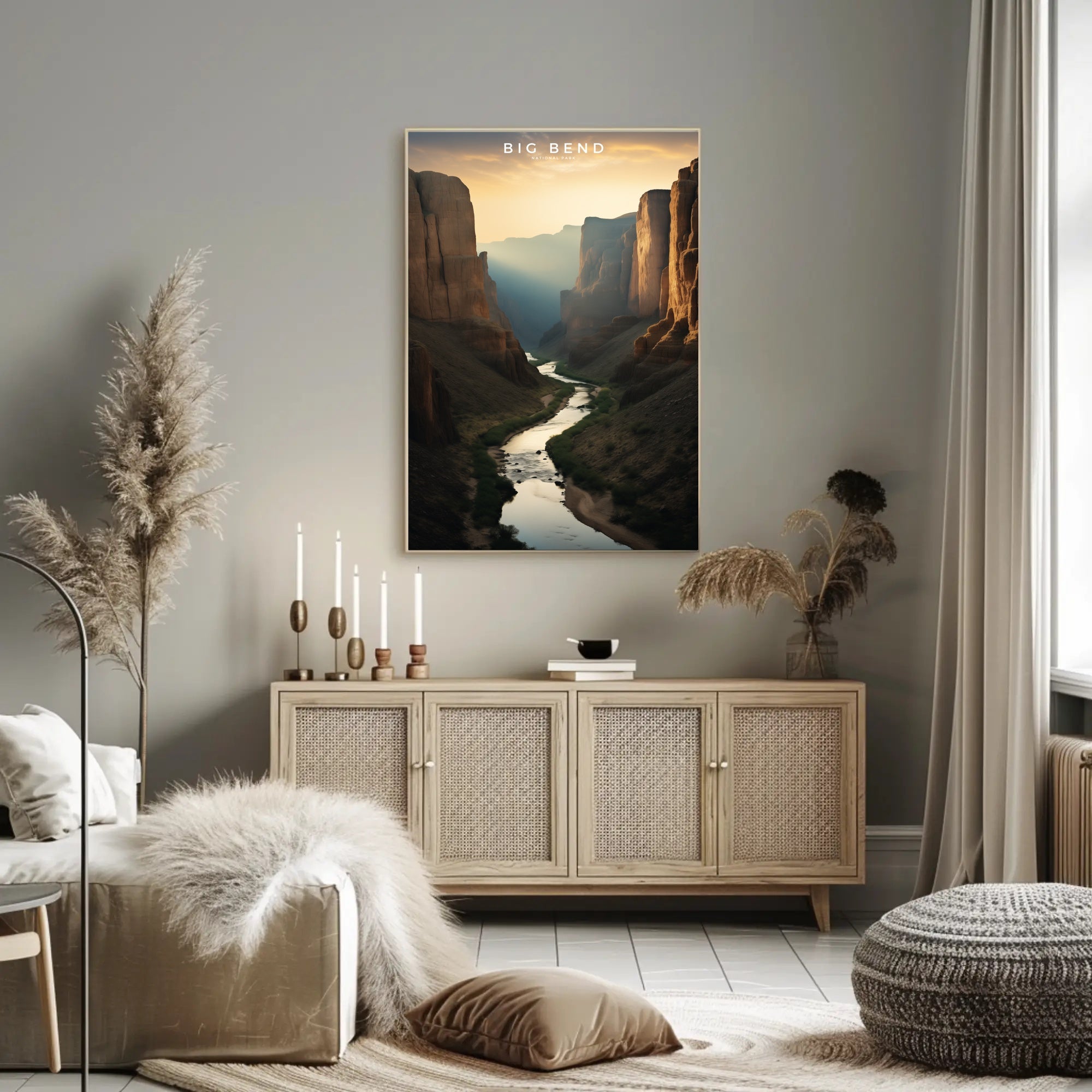 Big Bend Canyon Travel Poster Scenic Wall Art