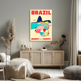 Discover Brazil With Braniff Airways Poster